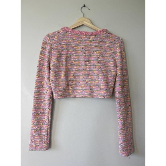 Alexis Ezza Metallic fuzzy Knit Top Women's Cherry Blossom Size: Small NWOT - Picture 6 of 8